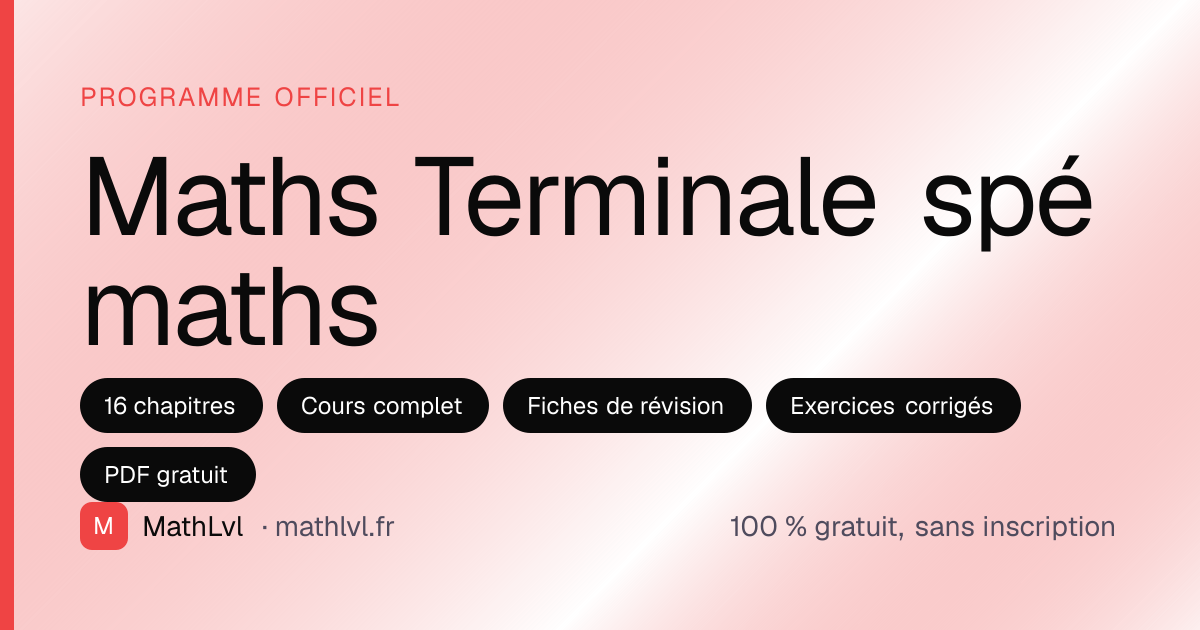 Maths Terminale spé maths — cours, fiches et exercices corrigés (PDF ...